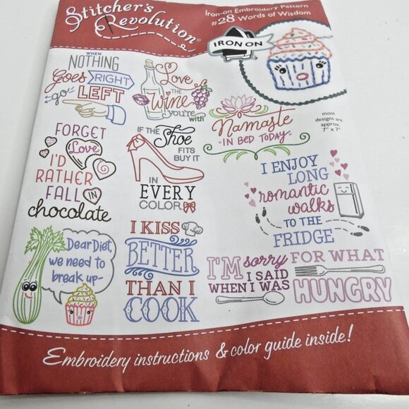 Cross Stitch Iron On Embroidery Transfer Pattern #28 Words of Wisdom NWOT - Picture 1 of 2